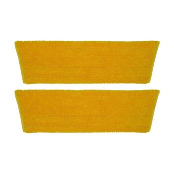 2PK Edco Enduro Microfibre Mop Pad Flat Refill Fits 27200 Frame Yellow 40cm