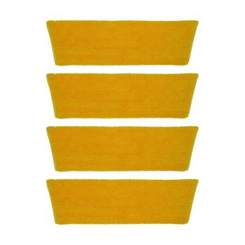4PK Edco Enduro Microfibre Mop Pad Flat Refill Fits 27200 Frame Yellow 40cm