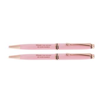 2PK Bridgewater Pen Company Mum Sentiment Ballpen Pink Rose Gold Lacquer