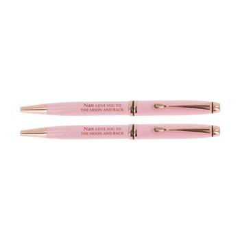 2PK Bridgewater Pen Company Nan Sentiment Ballpen Pink Rose Gold Lacquered