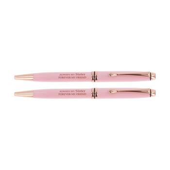 2PK Bridgewater Pen Company Sister Sentiment Ballpen Pink Rose Gold Lacquered