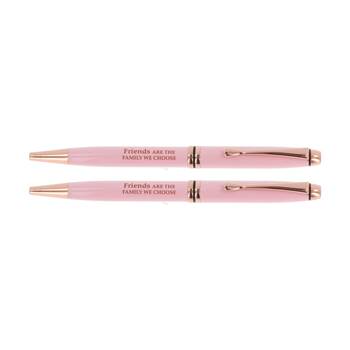 2PK Bridgewater Pen Company Friendship Sentiment Ballpen Pink RS Gold Lacquered