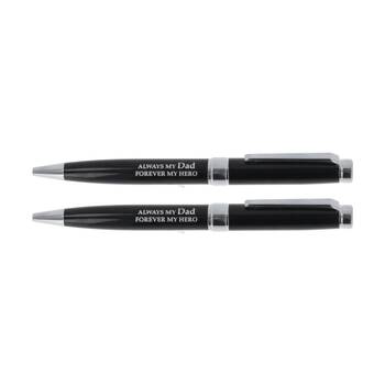 2PK Bridgewater Pen Company Dad Sentiment Writing Ballpen Black Silver Engraved