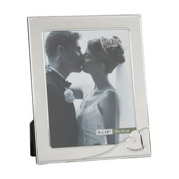 Gibson Gifts Silver Heart Photo Frame 8x10 MDF Metal Glass