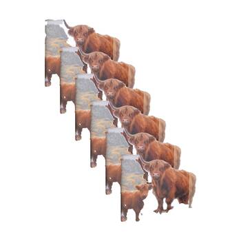 6PK 4pc Macneil Highland Cow Coaster Square Drink Pad Table Protector Set