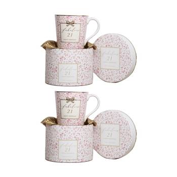 2PK Madelaine 21st Birthday Fine China Coffee/Tea Mug Drink Cup Pink
