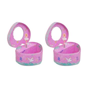2PK Gibson Gifts Musical Heart Jewellery Box Pink Ballet Themed Keepsake