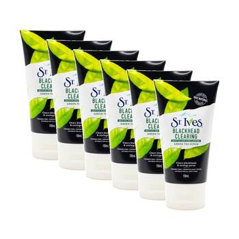6PK St Ives Blackhead Clearing Salicylic Acid Green Tea Acne Cleanser 150ml
