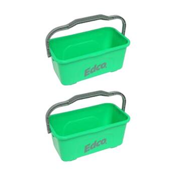 2PK Edco All-Purpose Mop and Squeegee Bucket W/ Durable Handle Green 11L