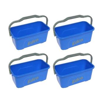 4PK Edco All-Purpose Mop and Squeegee Bucket W/ Durable Handle Blue 11L