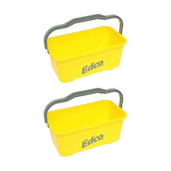 2PK Edco All-Purpose Mop and Squeegee Bucket W/ Durable Handle Yellow 11L