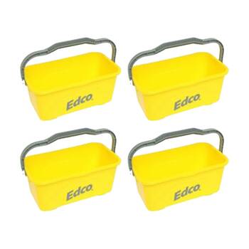 4PK Edco All-Purpose Mop and Squeegee Bucket W/ Durable Handle Yellow 11L