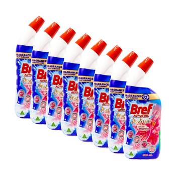 8PK Bref Active Gel De Luxe Toilet Cleaner Delicate Magnolia Scent 600ml