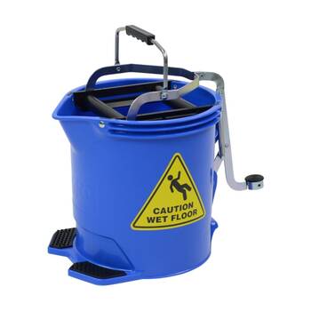 Edco Metal Wringer Bucket Registered Design With Twin Foot Pedal Blue 15L