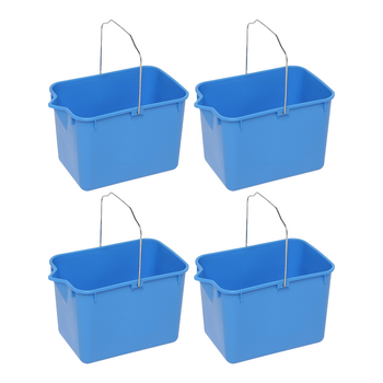 4PK Edco General Purpose Squeeze Mop Bucket With Strong Handles Blue 9L