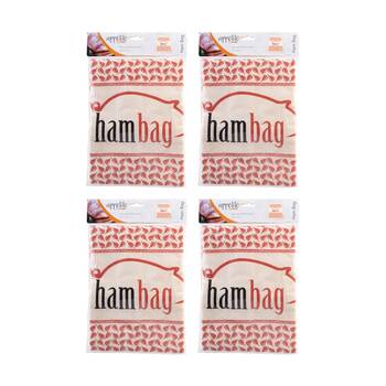 4PK Appetito Reusable Breathable Drawstring Closure Ham Bag 100% Cotton