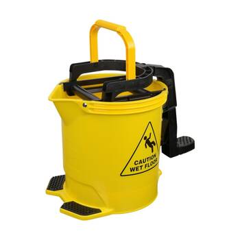 Edco Enduro Nylon Wringer Bucket Mkii W/ Twin Foot Pedals Yellow 15L