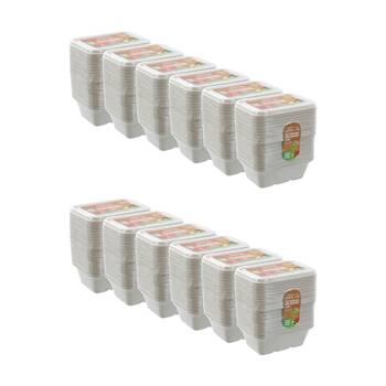 12x 20pc Lemon And Lime Eco Sugarcane Food Container Set 750ml Capacity Assorted
