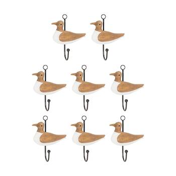 8PK Indoor/Outdoor Home Decor Timber Duck Wall-Mount Hanging Hook 16x13.5x4.5cm
