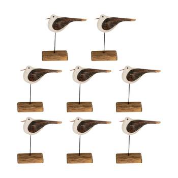 8PK Small Timber Seabird Indoor/Outdoor Home Decor Ornament 12.5x12x5cm