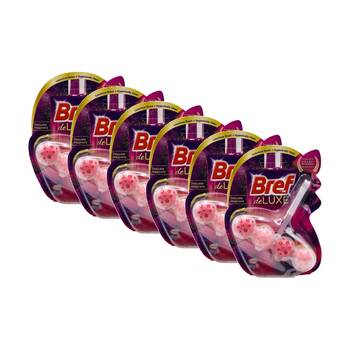 6PK Bref Deluxe Toilet Cleaning Cage Rim Block 50g Delicate Magnolia