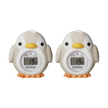 2x Nuby Penguin Bath Floating Thermometer Accurate Temp Display White 0m+