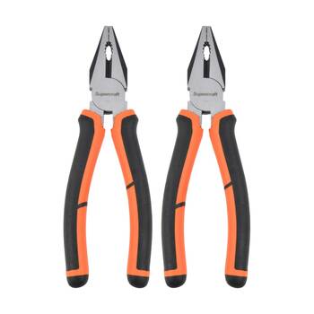 2PK Supercraft Combination Chrome Vanadium Steel Plier W/ Soft Grip Handle 180mm