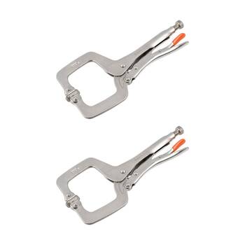 2PK Supercraft Locking C-Clamp Plier W/ Swivel Pad Jaws For Welding Use 280mm