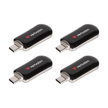 4PK VERBATIM Plectra USB-C 3.2 Gen 1 Connect Flash Drive 64GB Black