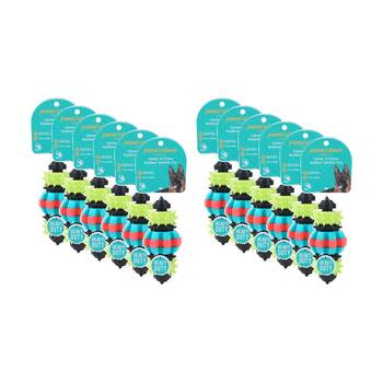 12x Paws And Claws Clean N Chew TPR Heavy Duty Rubber Dental Dog Toy 17cm Assorted