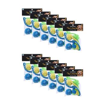 12x 4pc Paws And Claws Mini Tug N Chew Rope Dog Pet Play Toy Set 23x5x1cm