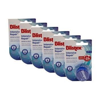6PK Blistex Intensive Repair Lip Balm SPF15 Soothing Moisturising Cooling 7g