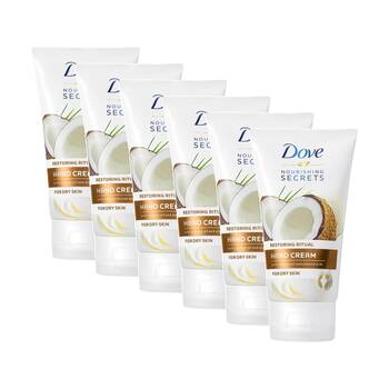 6PK Dove Body Love Restoring Care Hand Cream Coconut Oil Almond Milk Dry 75mL