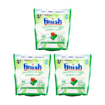 3x 34pc Finish Powerball Quantum Ultimate Pro Dishwasher Tablets
