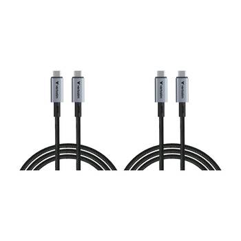 2PK VERBATIM USB-C-to-USB-C 240W 40GPS Device Charger Cable Cord 120cm