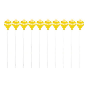 10PK Powder-Coated Metal Decorative Garden Floral Display Balloon Stick Assorted
