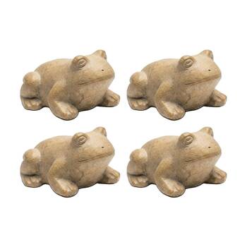 4PK Toad Garden Textured Decoration Ornament Accent Cement Medium