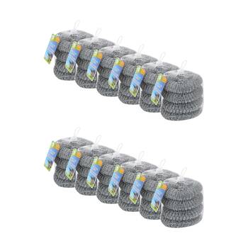 12x 4pc Fresh Start Mesh Cleaning Scourers Scrubbers Stainless Steel