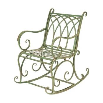Metal Rocking Chair Vintage Green Garden Patio Outdoor Seating