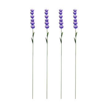 4PK Delphinium Short Decorative Powder Coated Metal Garden Stake Colourful