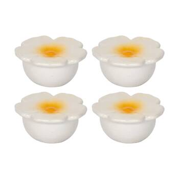 4PK Frangipani Ceramic Decorative Floating Water Feature Pond Ornament
