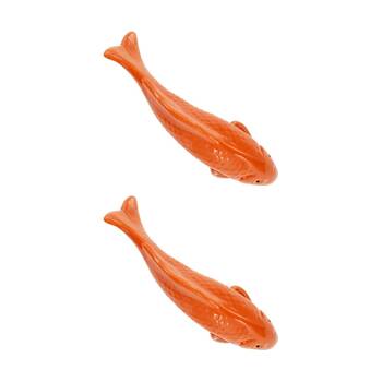 2PK Goldfish Ceramic Floating Decorative Pond Ornament Realistic 28cm