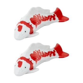 2PK Koi Ceramic Decorative Floating Water Feature Pond Ornament Realistic 28cm