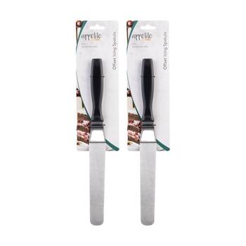 2PK Appetito Stainless Steel Offset Icing Spatula W/ Ergonomic Handle 20cm