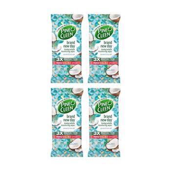 4x 110pc Pine O Cleen Wipes Disinfecting Coconut And Sea Salt Cleaning Pack