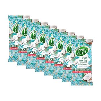 8x 110pc Pine O Cleen Wipes Disinfecting Coconut And Sea Salt Cleaning Pack