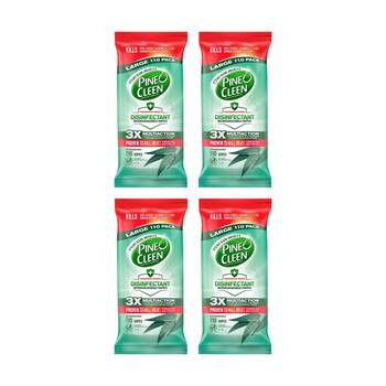 4x 110pc Pine O Cleen Pack Household Grade Disinfectant Wipes Eucalyptus Scent