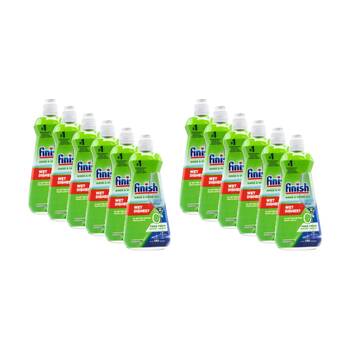 12PK Finish 0% Dishwasher Rinse & Shine Aid Liquid Unscented 400ml