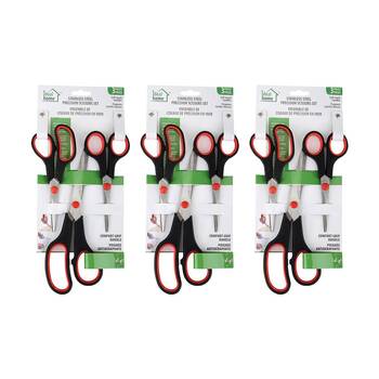 3x 3pc Ideal Home Multipurpose Scissors W/ Soft Grip Handle Stainless Steel