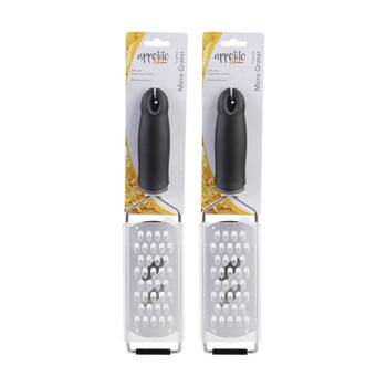 2PK Appetito Stainless Steel Micro Grater W/ Soft Grip Handle Coarse
